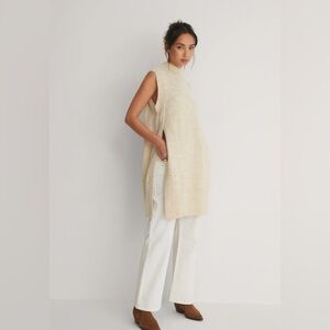 Mango Sleeveless Cream Knit Tunic